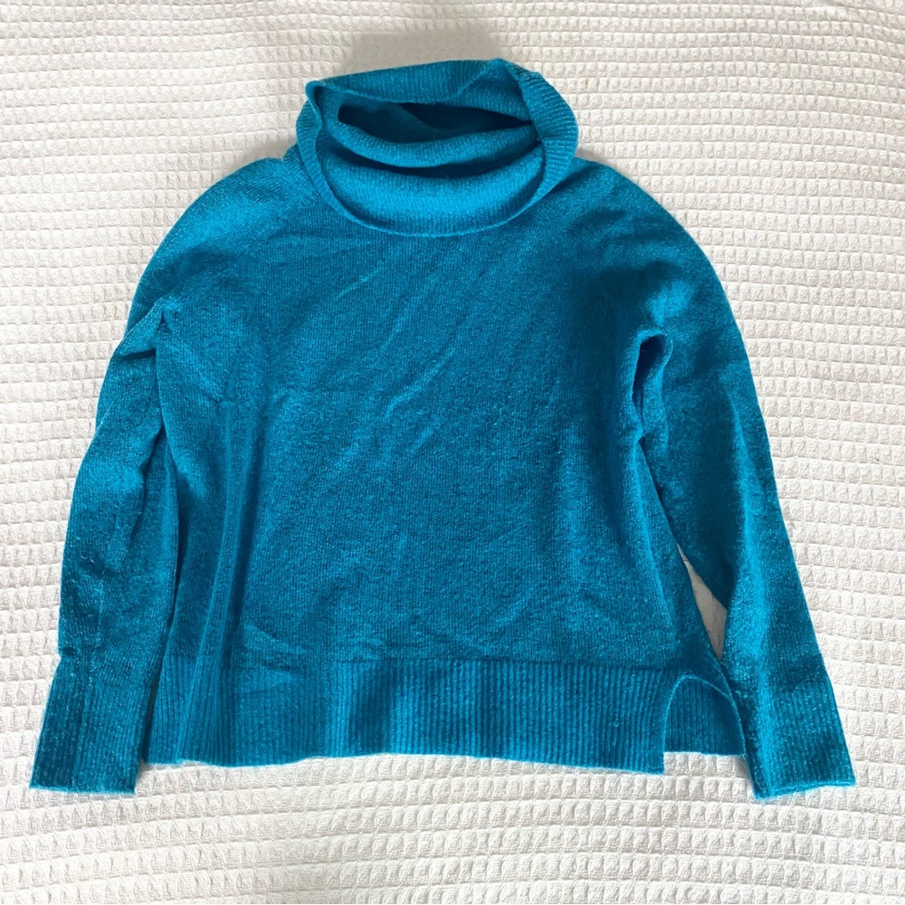 LOFT Blue Cowl Neck Sweater Knit Long Sleeve small